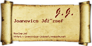 Joanovics József névjegykártya